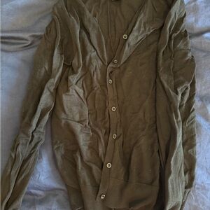 August Silk Brown Cardigan Sweater